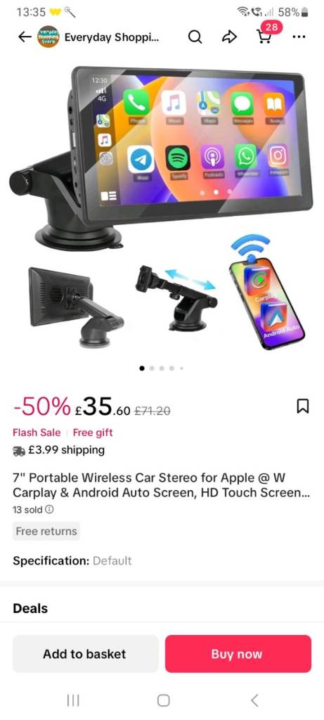 Brand new 7inch car play system