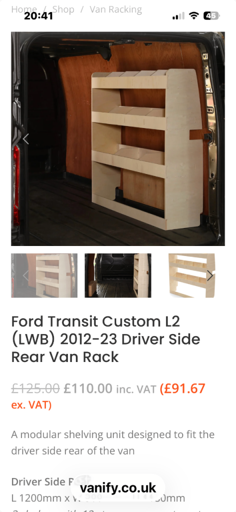 Ford Transit Custom Racking 