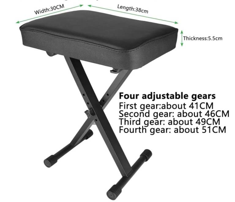 A new still boxed Piano Stool Adjustable Height Piano Bench X-Style Padded 