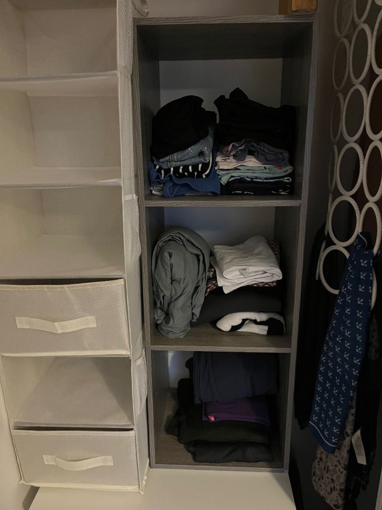Grey Wardrobe Storage Unit with Fabric Drawers
