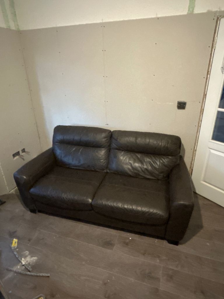 FREE Violino Brown Leather Sofa 2 seater 3 seater and storage footstool