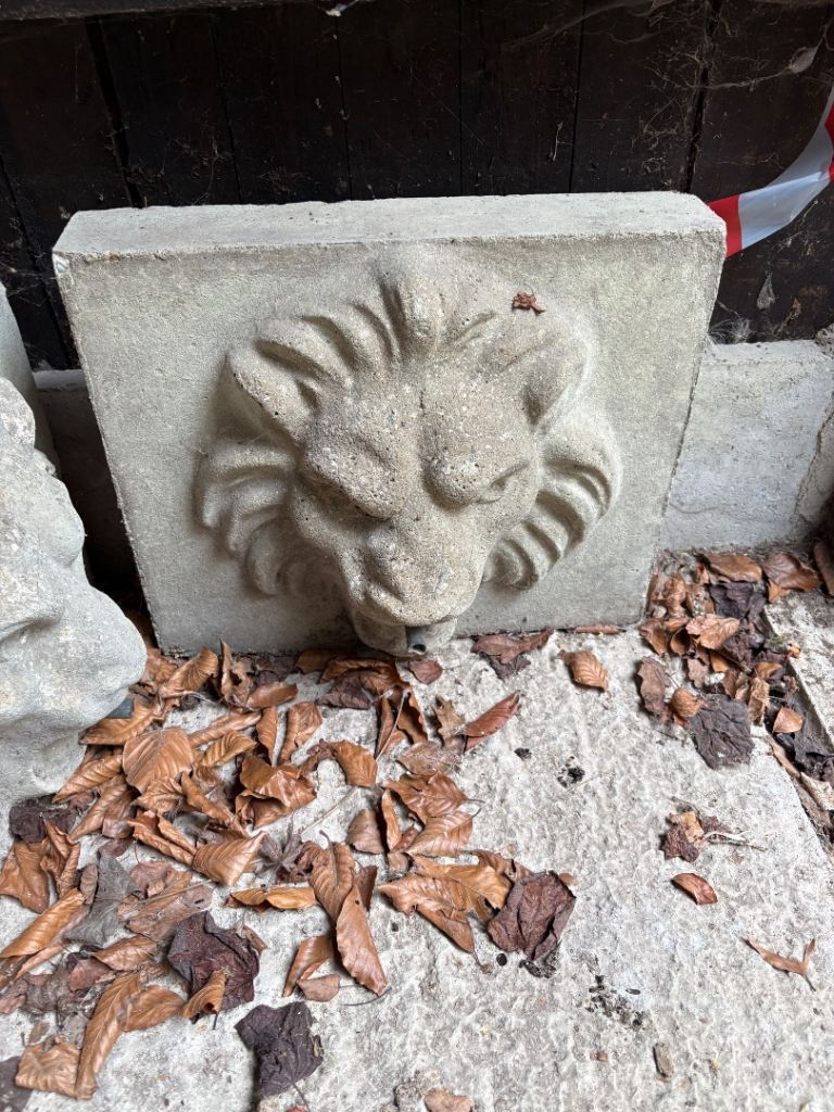 Cast lion faces