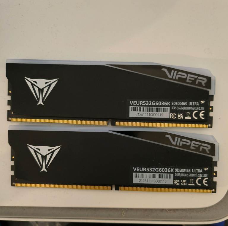 Viper DDR5 RAM 32GB (2x16GB) 6000MHz Ultra – As Good As New