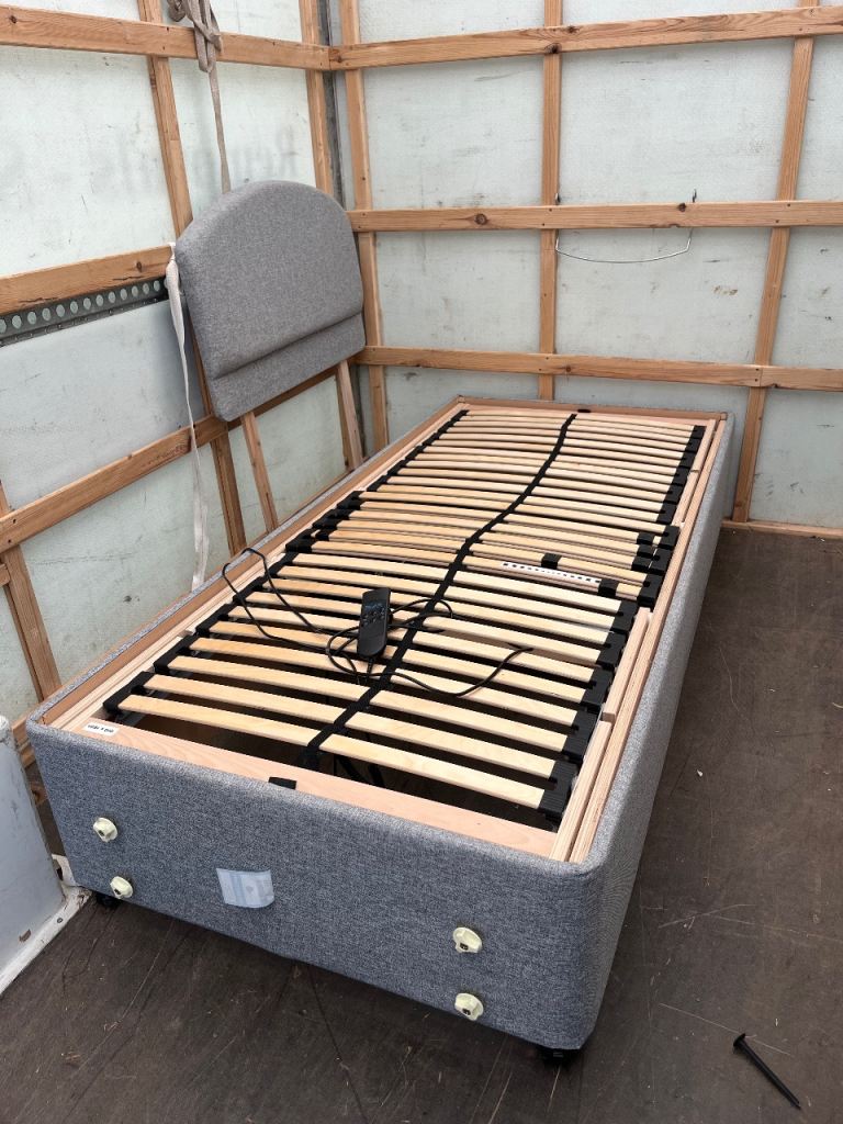 Single electric bed grey 
