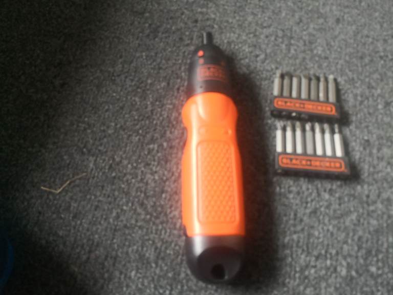 Black +Decker battery powered screw driver 