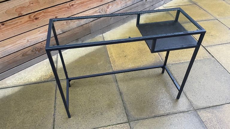 Glass topped dressing table