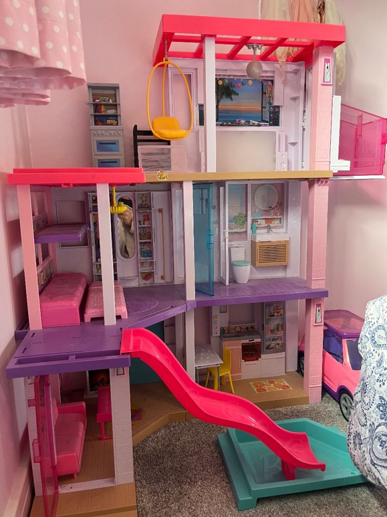 Barbie Dreamhouse with Barbie car ambulance closet 