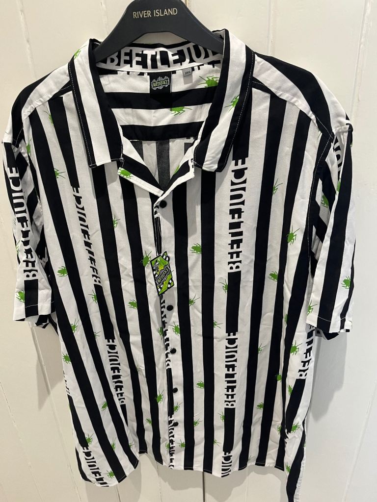 image for Beetlejuice Halloween Striped Short Sleeve Shirt - new - size xxxl