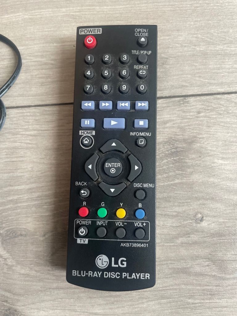 LG blue ray dvd player remote and charger for sale 