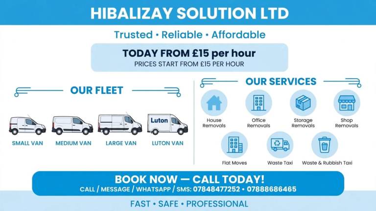 MAN AND VAN / REMOVALS - House Moves, Waste clearance, Motor Bike Recovery,  Van Hire - From £15 P/H