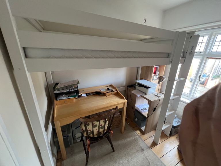 image for IKEA Bunk Loft Bed, Mattress, Duvet, with cover and pillowcase.