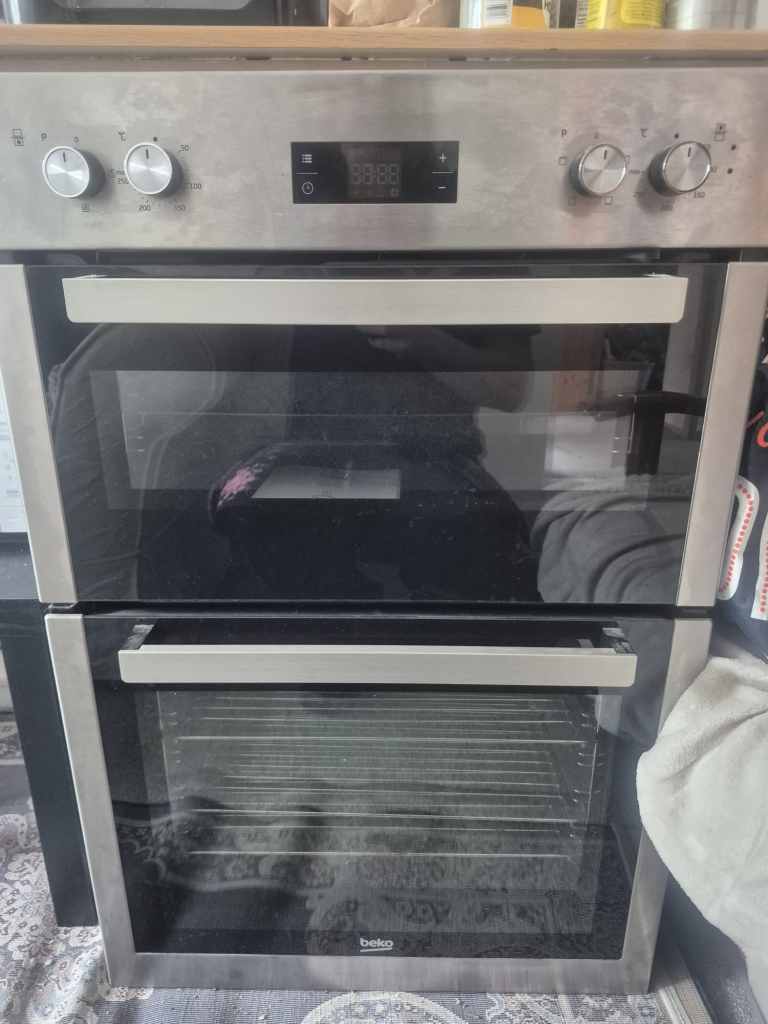 Beko Double Electric Oven - Silver, Good Condition
