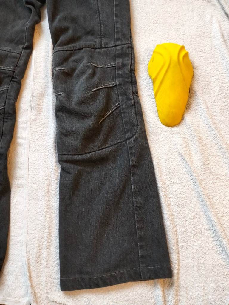 Lindstrands Mens Motorcycle Jeans STR XS W30" L32" Black HI-ART Knee hip Armour