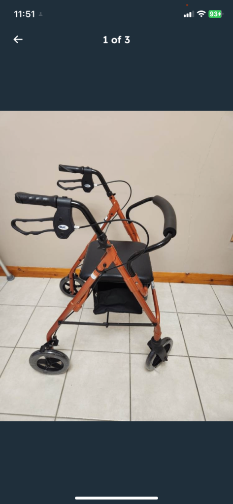 Invacare Rollator Walker with Seat and Storage – Good Condition