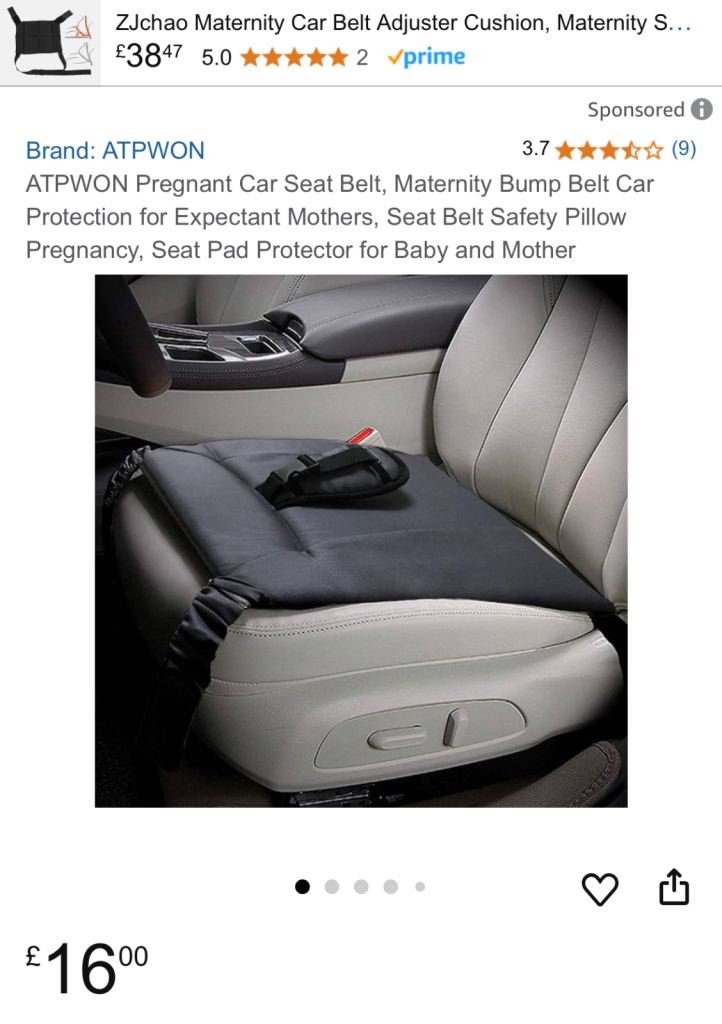 Pregnancy Bump belt for when driving or a passenger 