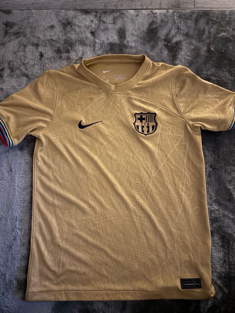 Nike Dri-Fit Barcelona Football Shirt - Yellow, Good Condition