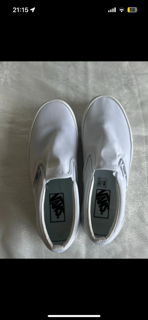 image for Woman’s worn once size 5 slip on white vans 