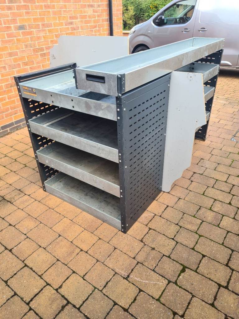 RACKING - HEAVY DUTY FIT ANY VAN - INCLUDES FIXING PLATES & SHAPED TO FIT DIVIDING BOARDS.