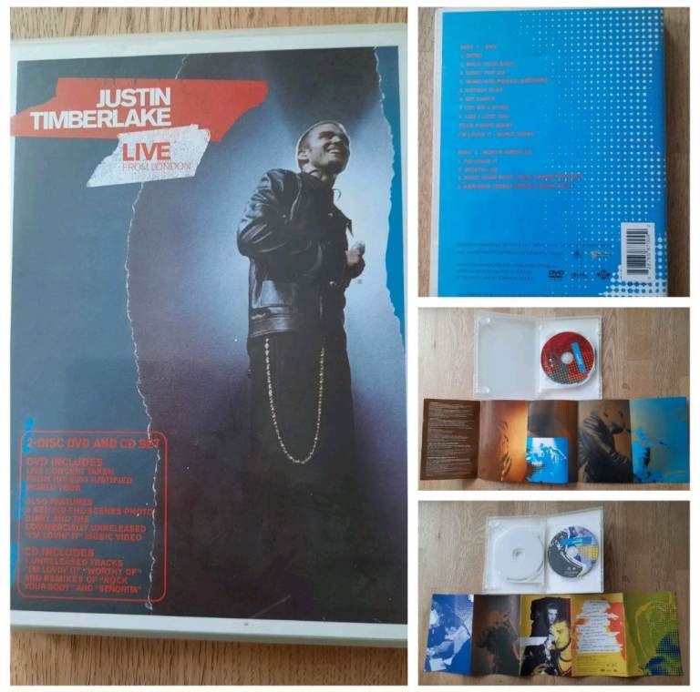 Justin Timberlake Live From London DVD 2 disc dvd and bonus audio CD plus insert very good 