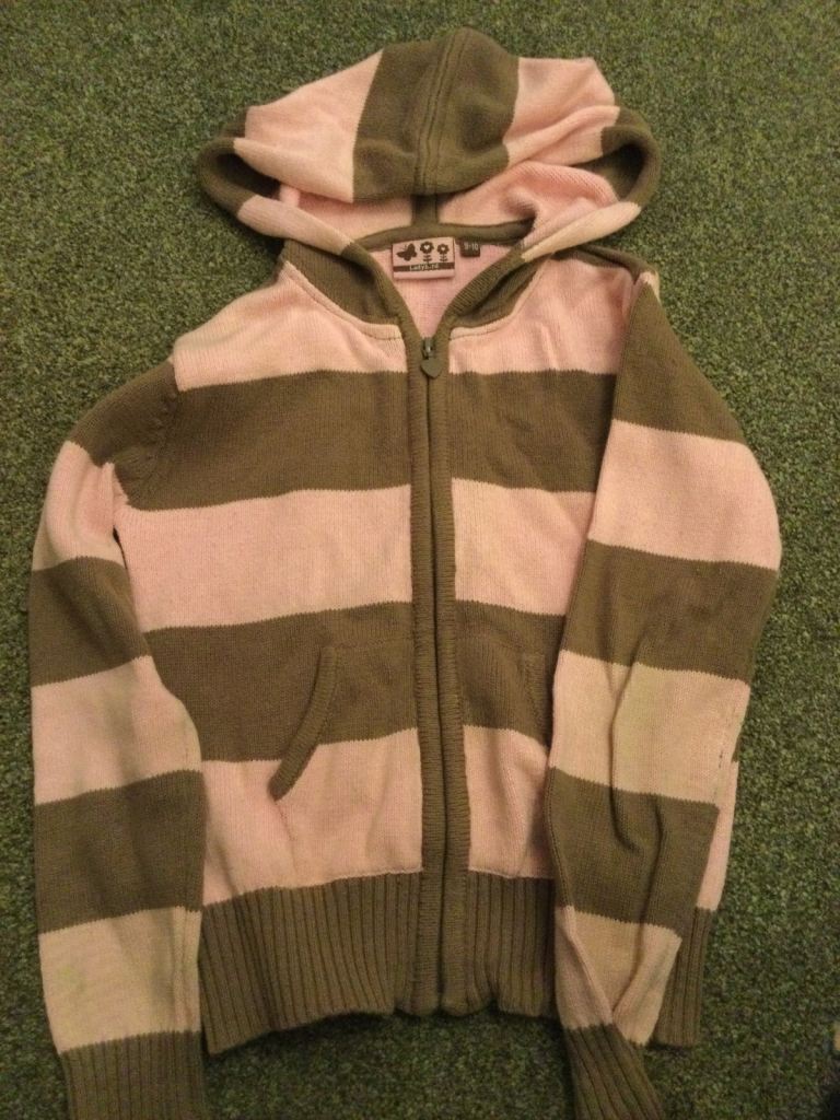 Age 9-10 yrs Ladybird stripe zipped hoody. Vgc £2