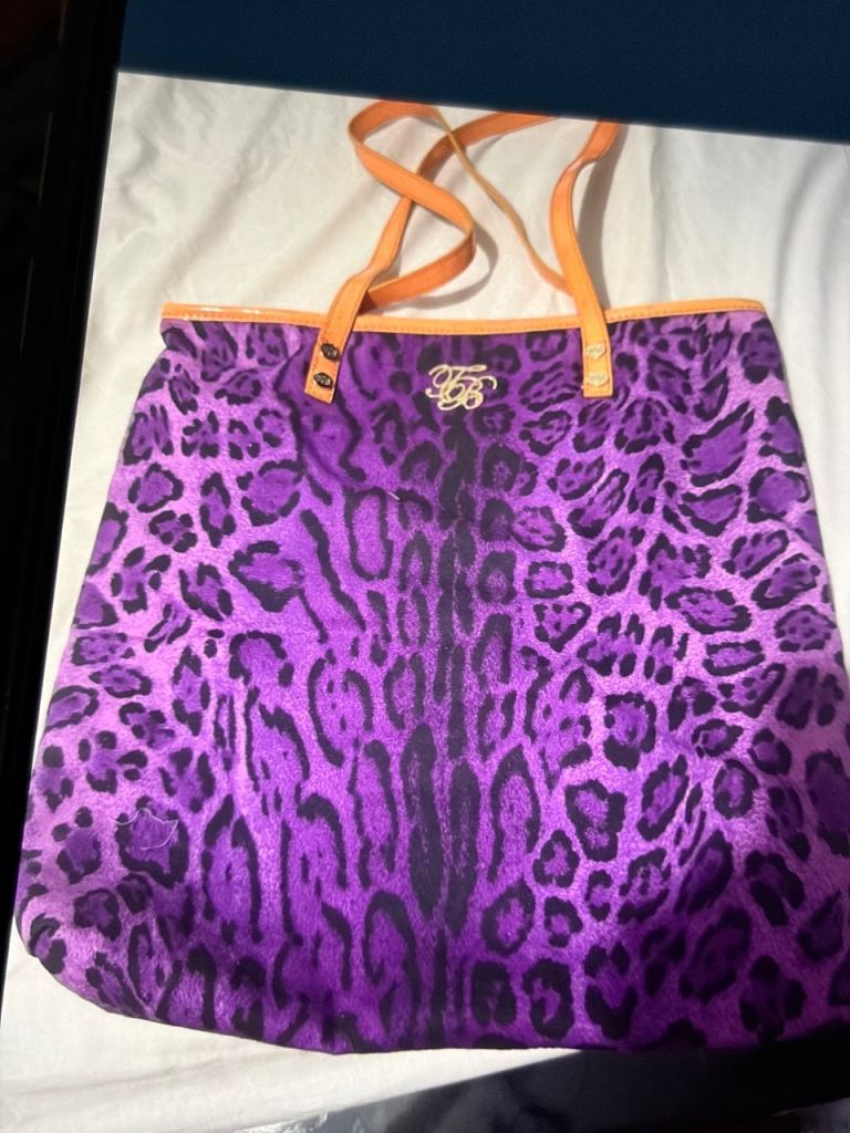 Juicy Couture Purple Leopard Print Tote Bag