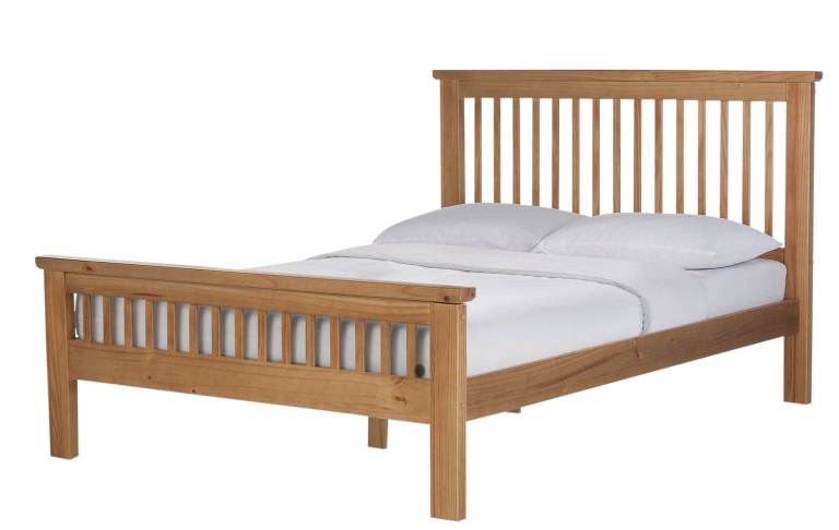 Aubrey Small Double Wooden Bed Frame - Oak Stain
