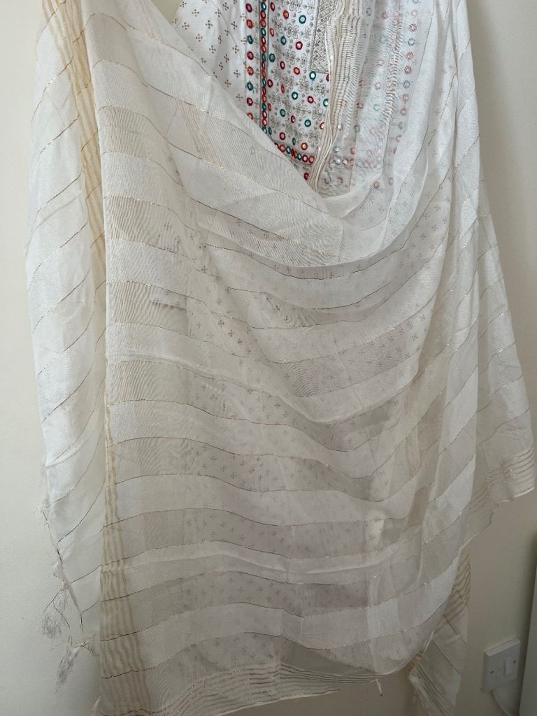 White Embroidered Pakistani/Indian Suit -  As New