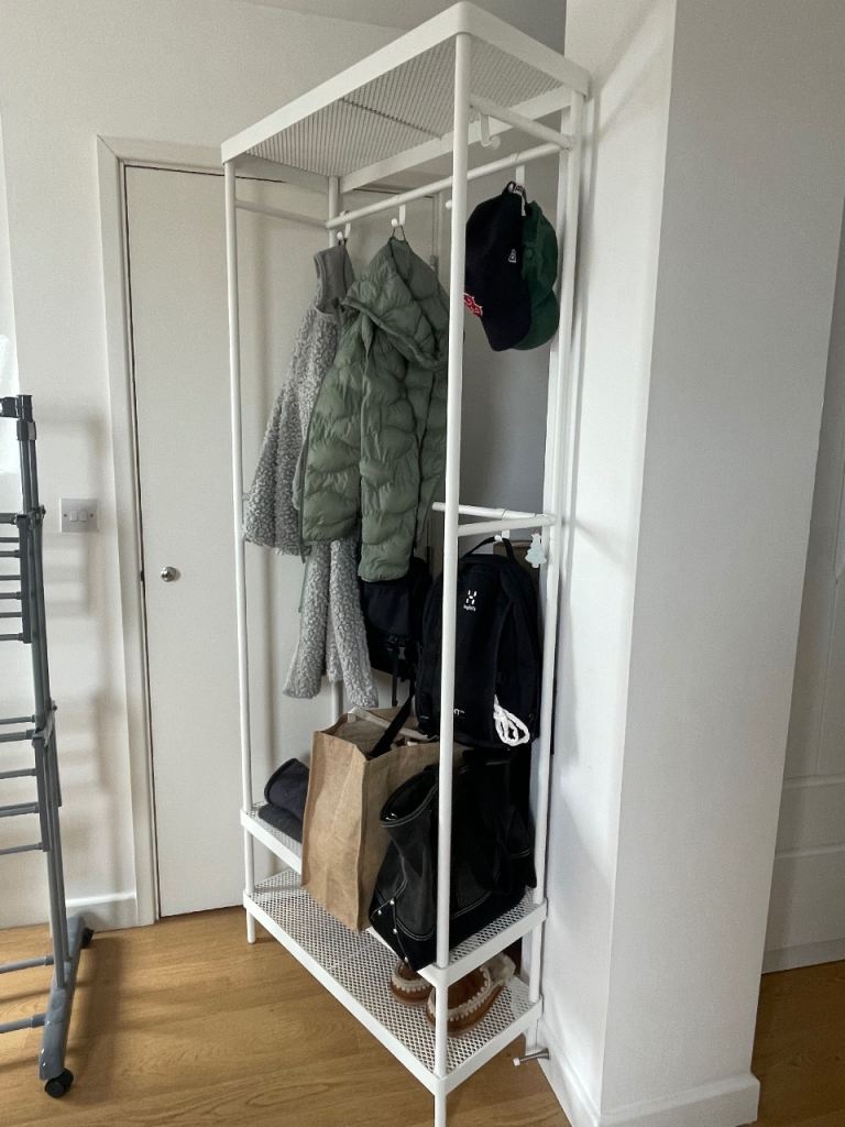 IKEA Coat rack with shoe storage and mirror