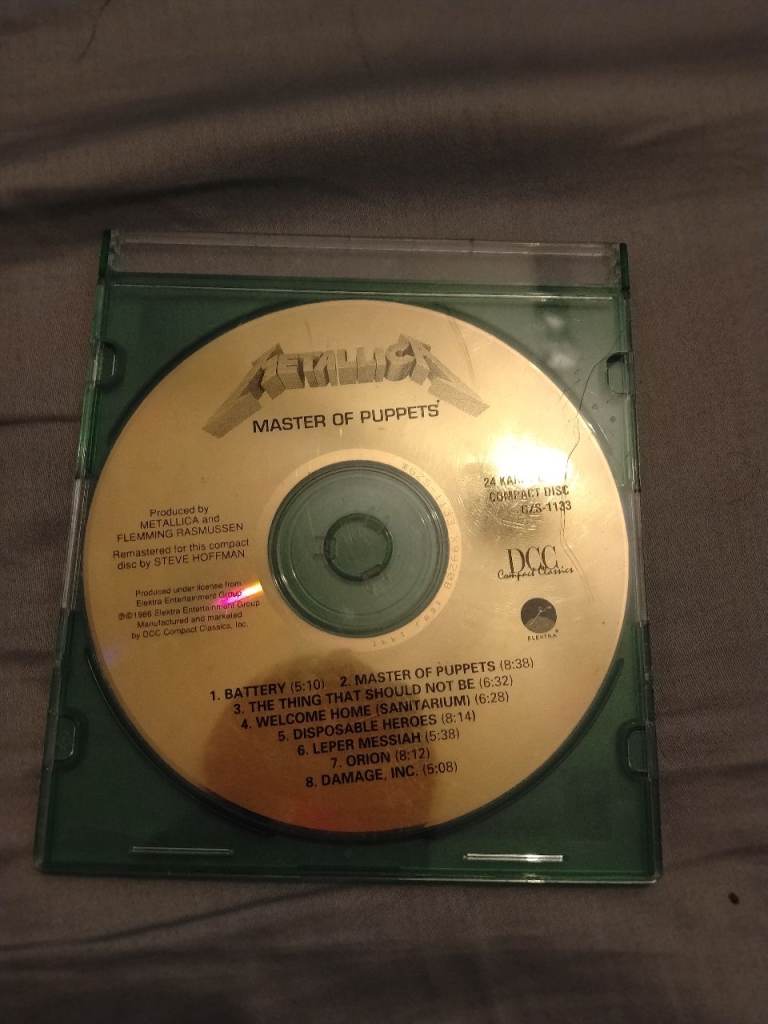 Metallica Master of Puppets 24karat Gold DCC Classic  Compact CD Album