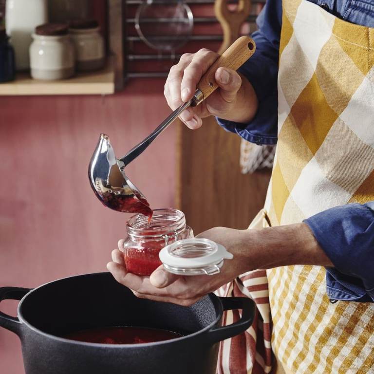 Soup ladle, graduated/stainless steel beech, 32 cm