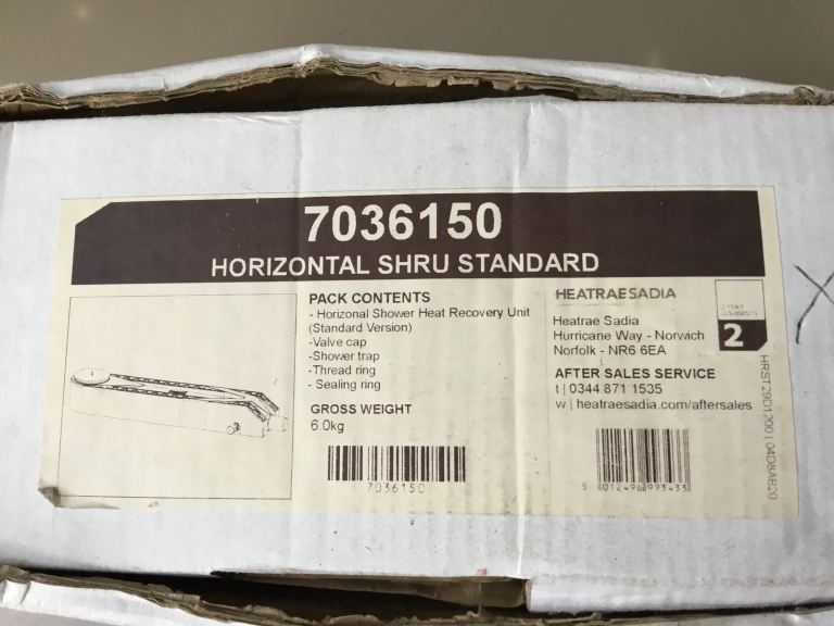 Heatrae Sadia Horizontal Shower Heat Recovery Unit - 7036150