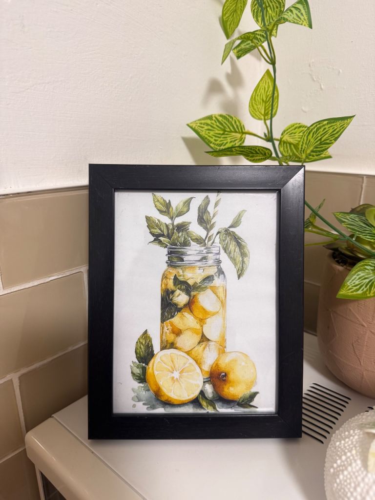 Framed Lemon and Mint Picture – Good Condition
