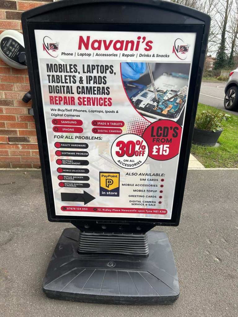 Pavement display board with water tank and wheels large A1 size