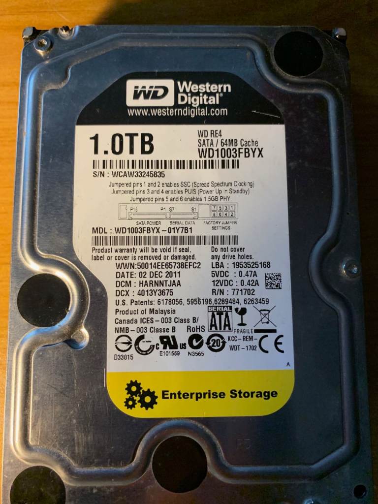 WESTERN DIGITAL HARD DISK DRIVE 1.0TB SATA
