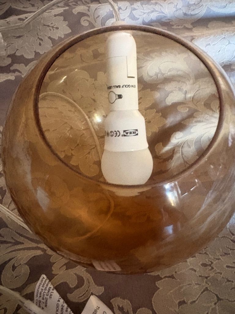 IKEA Glass Pendant Light Shade – Brown, Good Condition