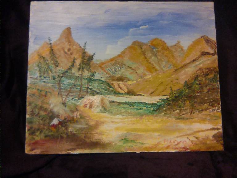 Oil on canvas painting of " Lewis and Clark expedition"