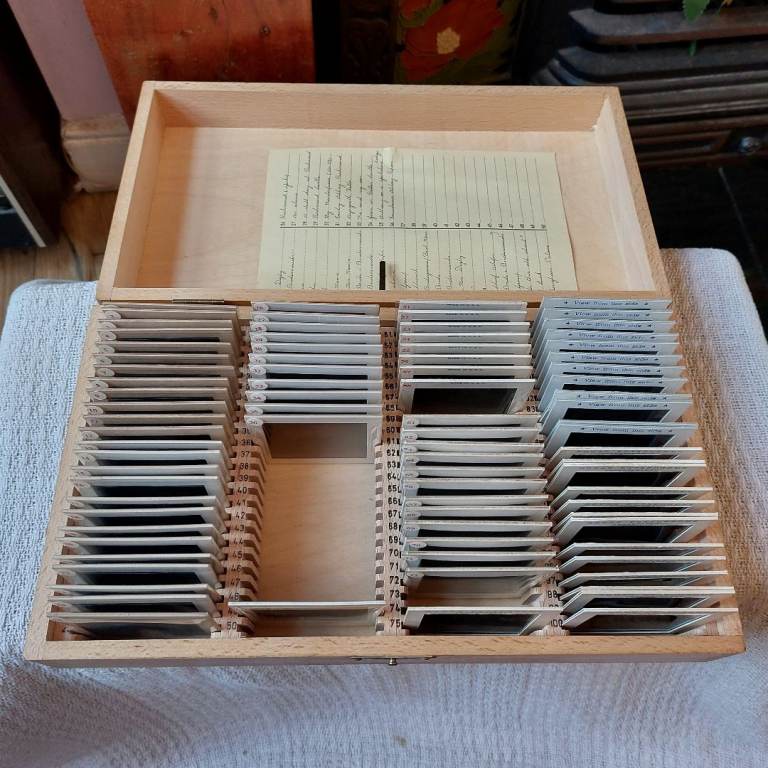image for German Made Projector Slide Storage Box And Slides