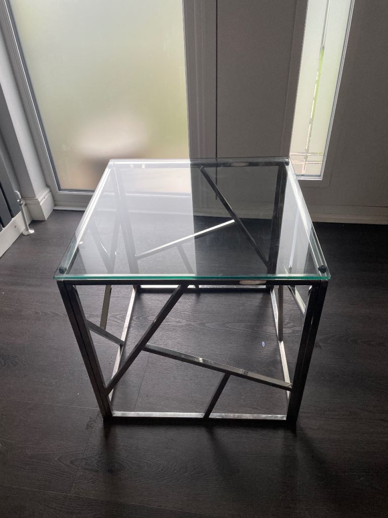 glass side table 