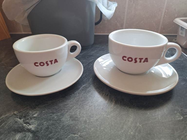 Pair of Costa Coffee Cups with Saucers 