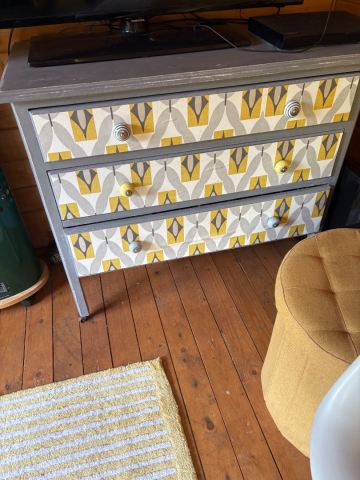 grey and yellow dresser AAKRITI Colorful Dresser  6 Drawer Storage