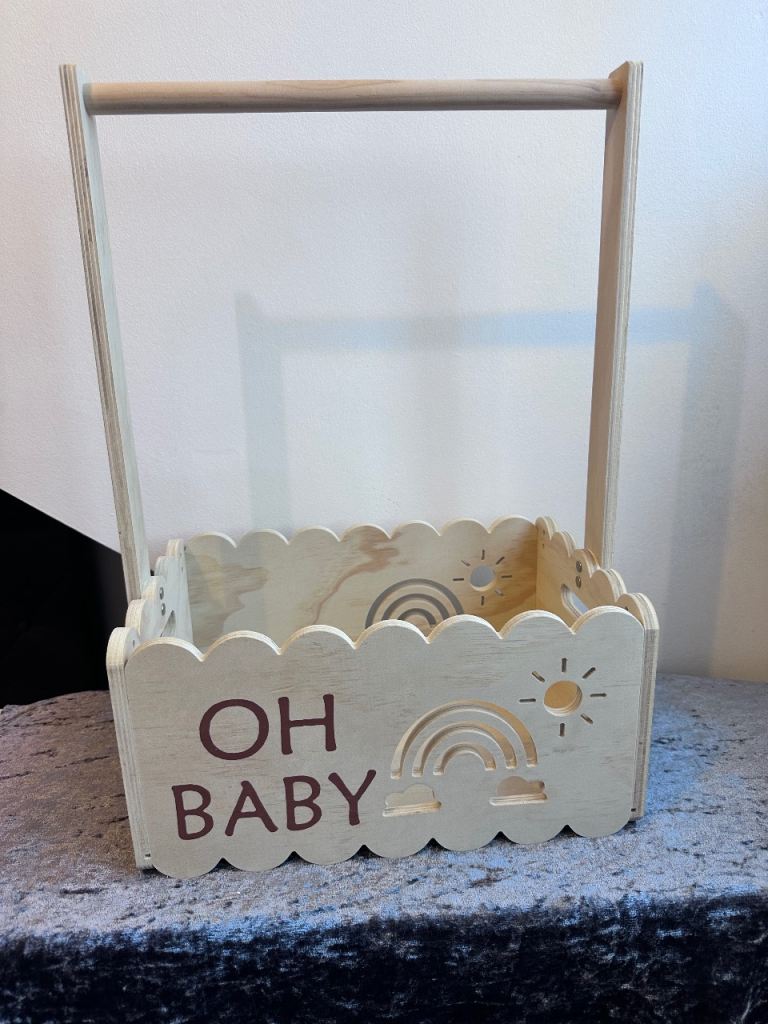 Large wooden wellcome baby box 