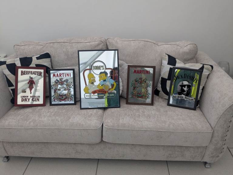 pub bar mancave mirrors 4 are 13x9 inch other is 20x16 inch 