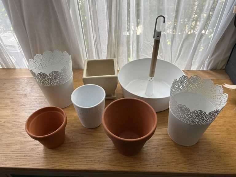 Plant Pots set terracotta ceramic ikea metal vase basket garden home