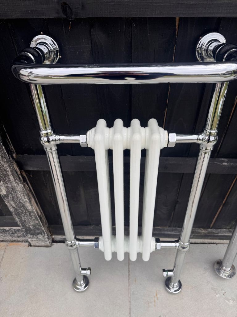 Chrome and White Traditional Towel Radiator - As Good As New
