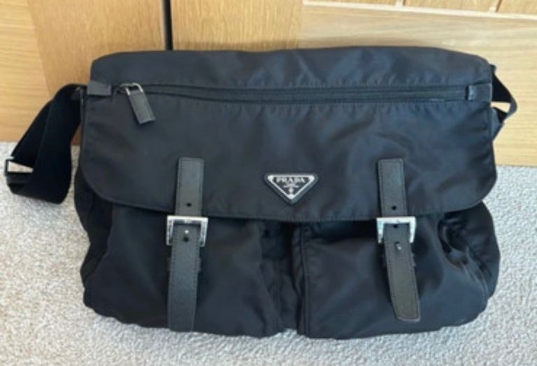 Prada Black Nylon Messenger Bag - Good Condition