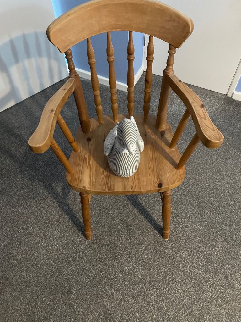 Solid Wood Armchair – Good Condition