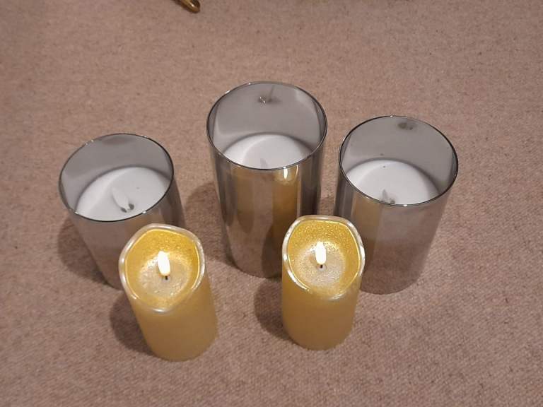 Set of 5 artificial candles 