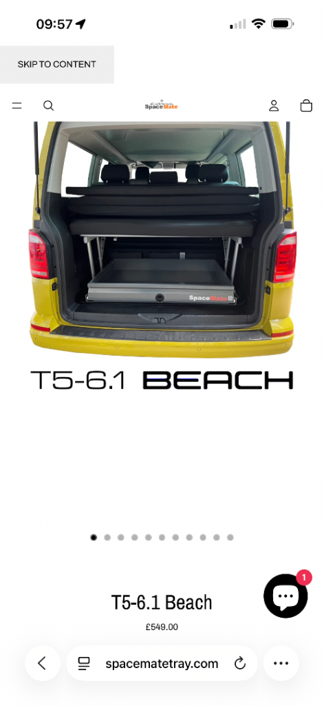 Spacemate VW Beach T5 to T6.1 Sliding Drawer