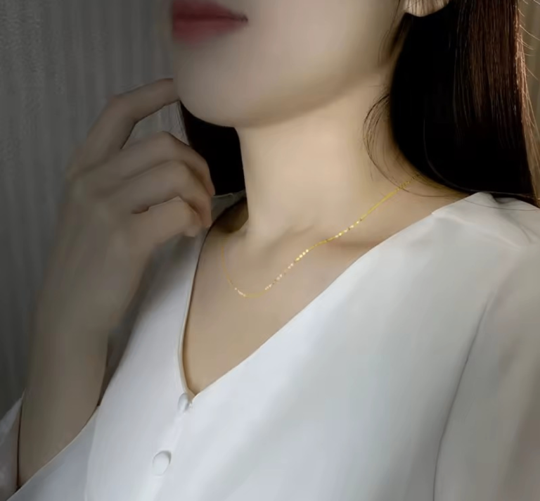 18K Solid Gold Au750 Necklace Chain - 45cm, 50cm and 60cm Dainty Flat Oval Link