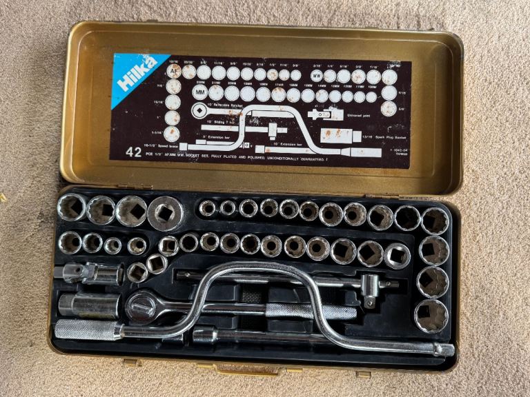 Hilka 42-Piece AF/MM/WW Socket Set in Metal Case